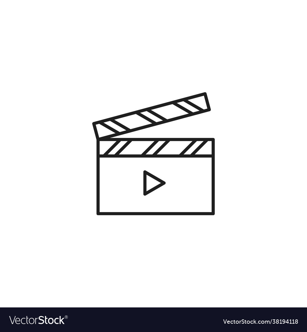 Movie clapperboard icon flat