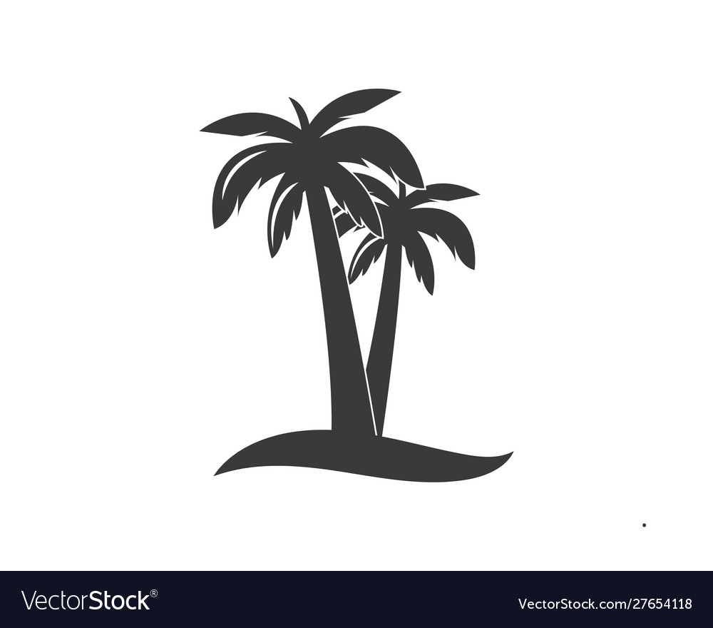 Palm tree icon summer and travel logo