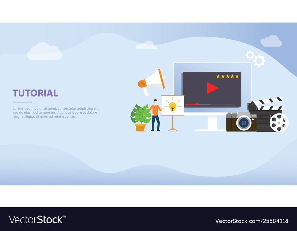 Professional Tutorial Training Development Or Vector Image