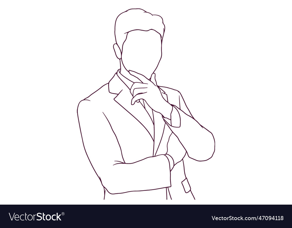 Young businessman hand drawn style