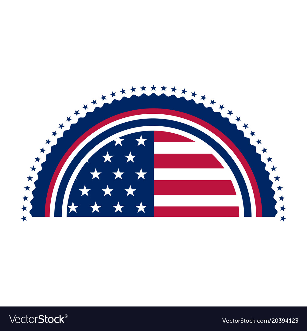 half cut american campaign button half circle american flag
