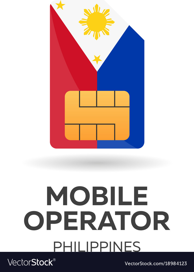 Philippines mobile operator sim card with flag Vector Image
