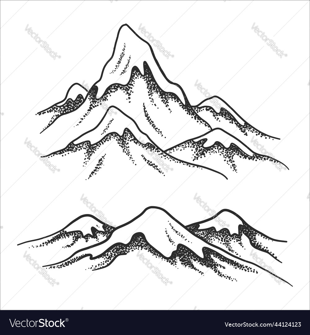 Set of rocky mountains Royalty Free Vector Image