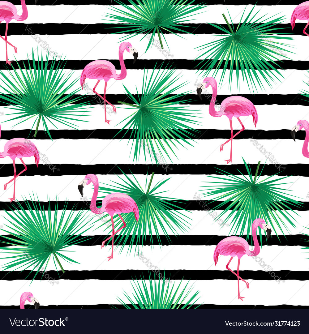 Tropic nahtloses Muster mit Flamingo