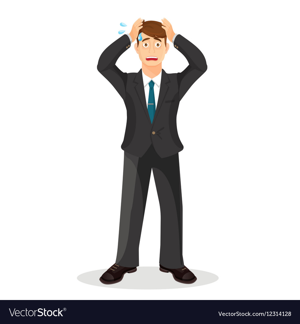 Anxiety person cartoon anxious Royalty Free Vector Image