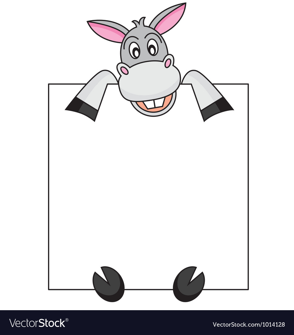 Donkey with a poster Royalty Free Vector Image