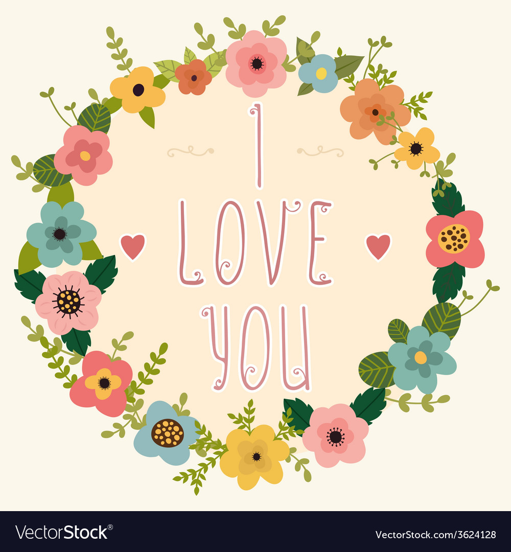 I love you postcard Royalty Free Vector Image - VectorStock