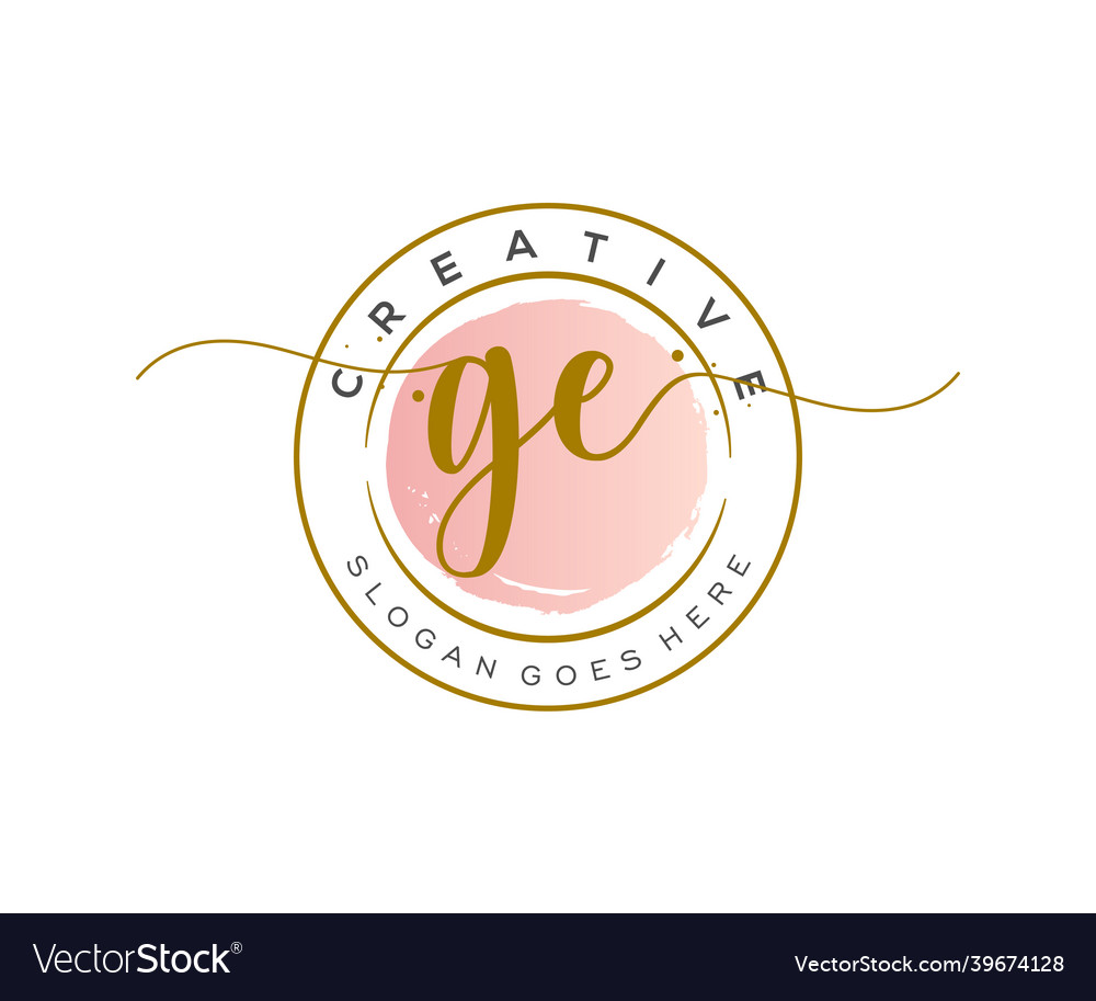 Initial ge feminine logo beauty monogram