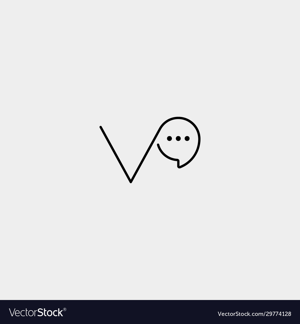 Letter v chat logo design template