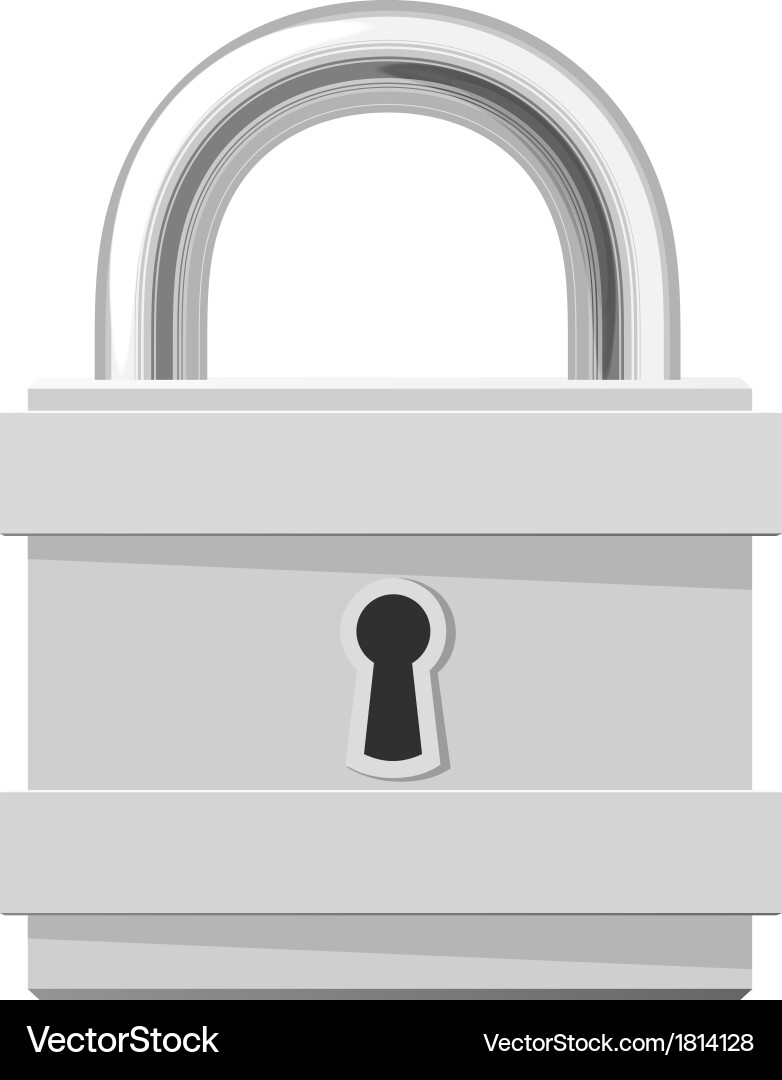 Metal padlock isolated on white background Vector Image