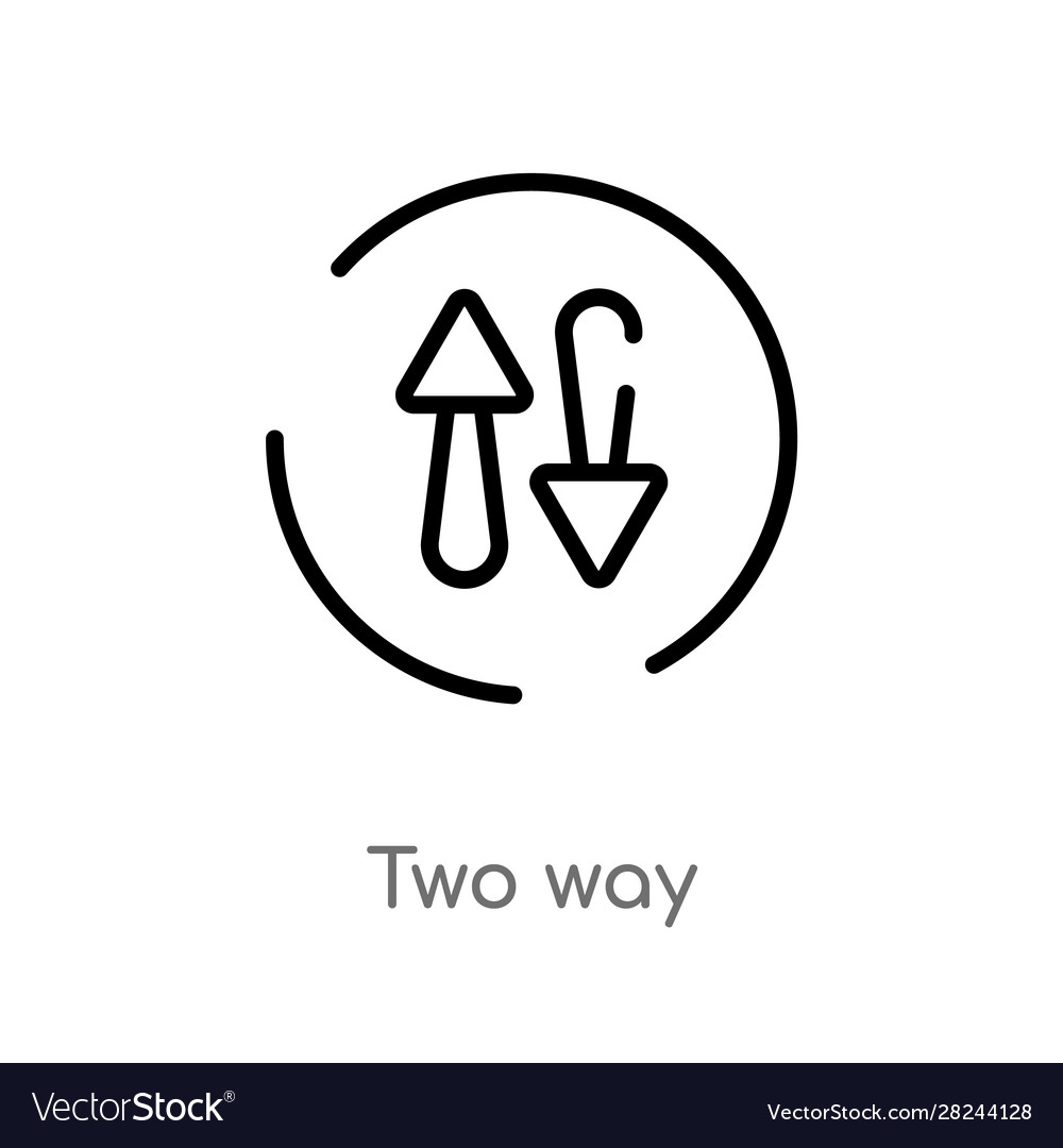 Outline two way icon isolated black simple line