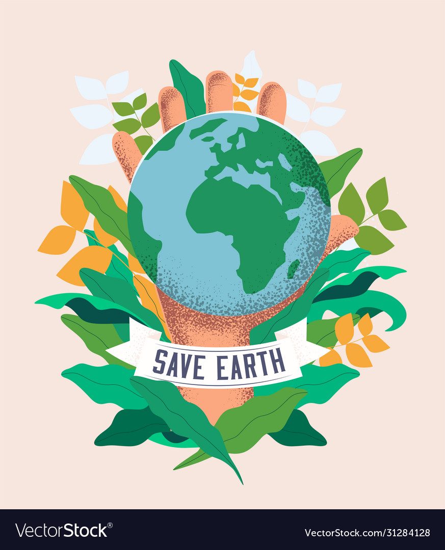 Save earth world environment day concept with Vector Image