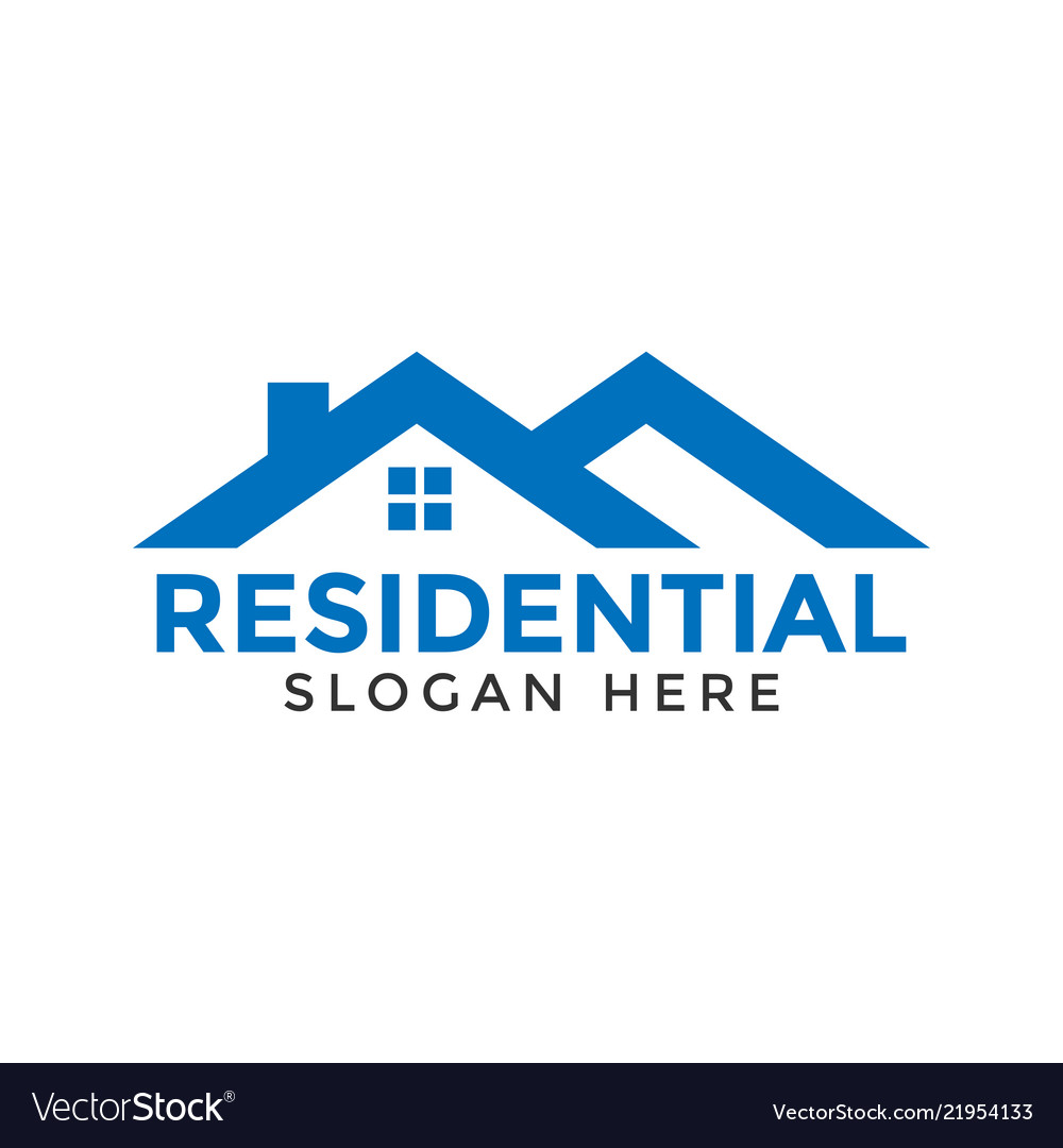 Blue real estate residential logo icon design Vector Image