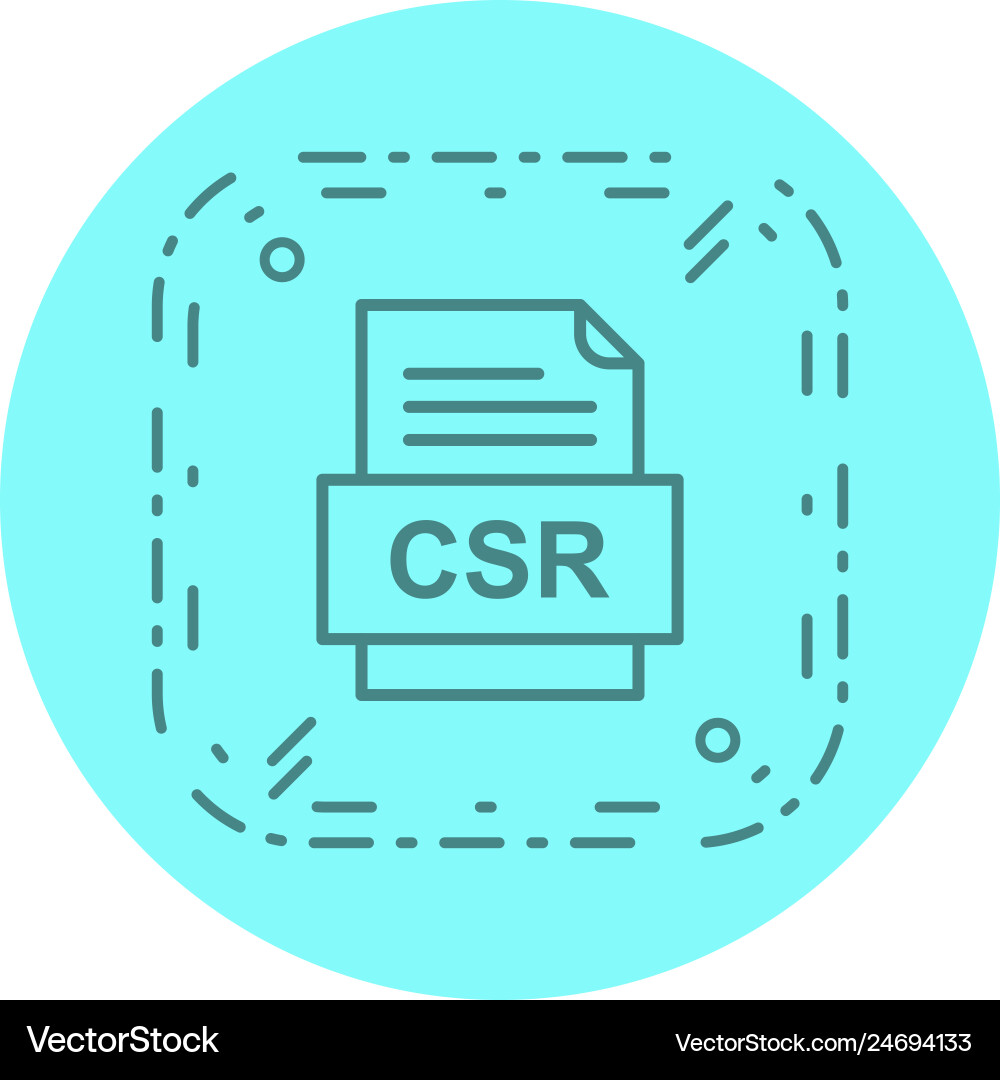 Csr file document icon Royalty Free Vector Image
