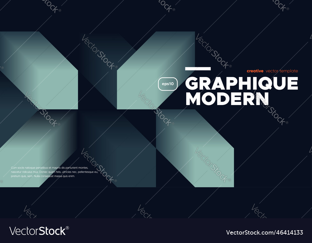 Dark geometric banner design cubic