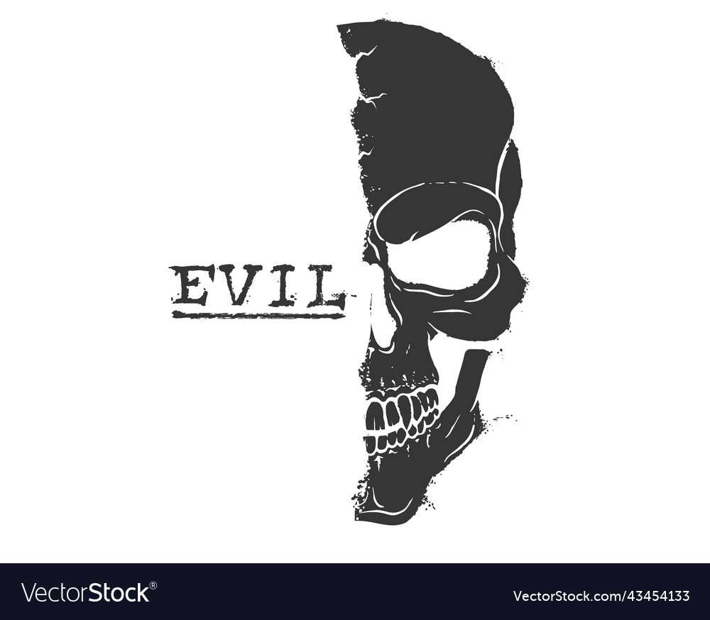 good vs evil skull drawings