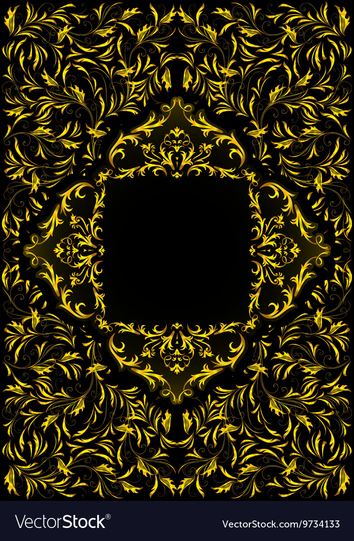 Frame with golden floral ornament