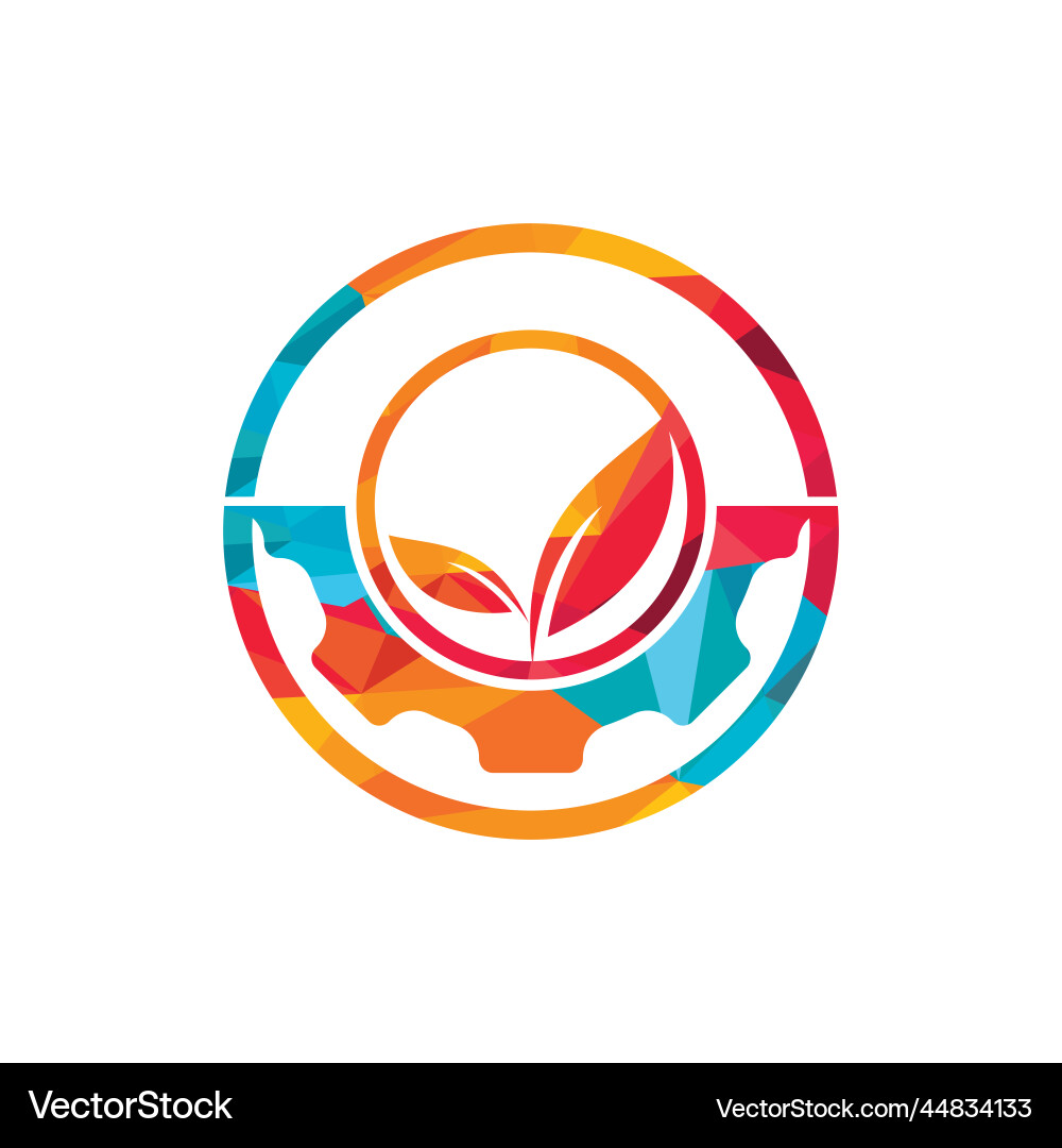 Gear leaf logo design template Royalty Free Vector Image