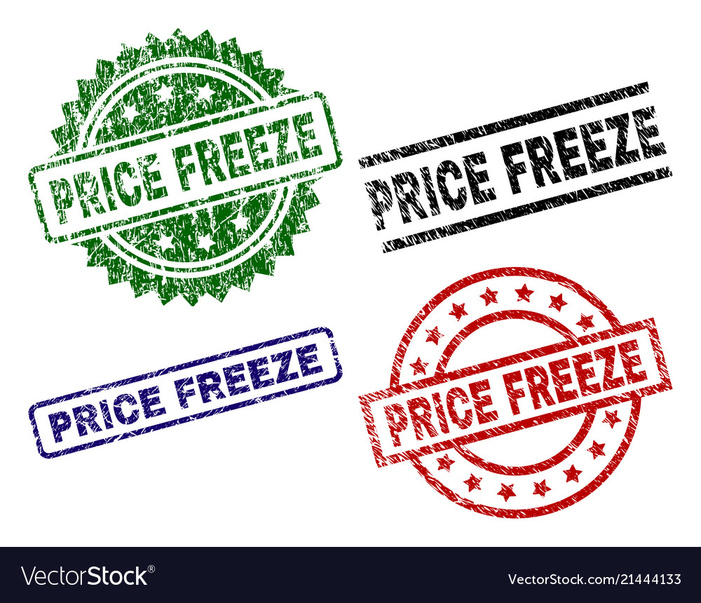 Grunge textured price freeze seal stamps