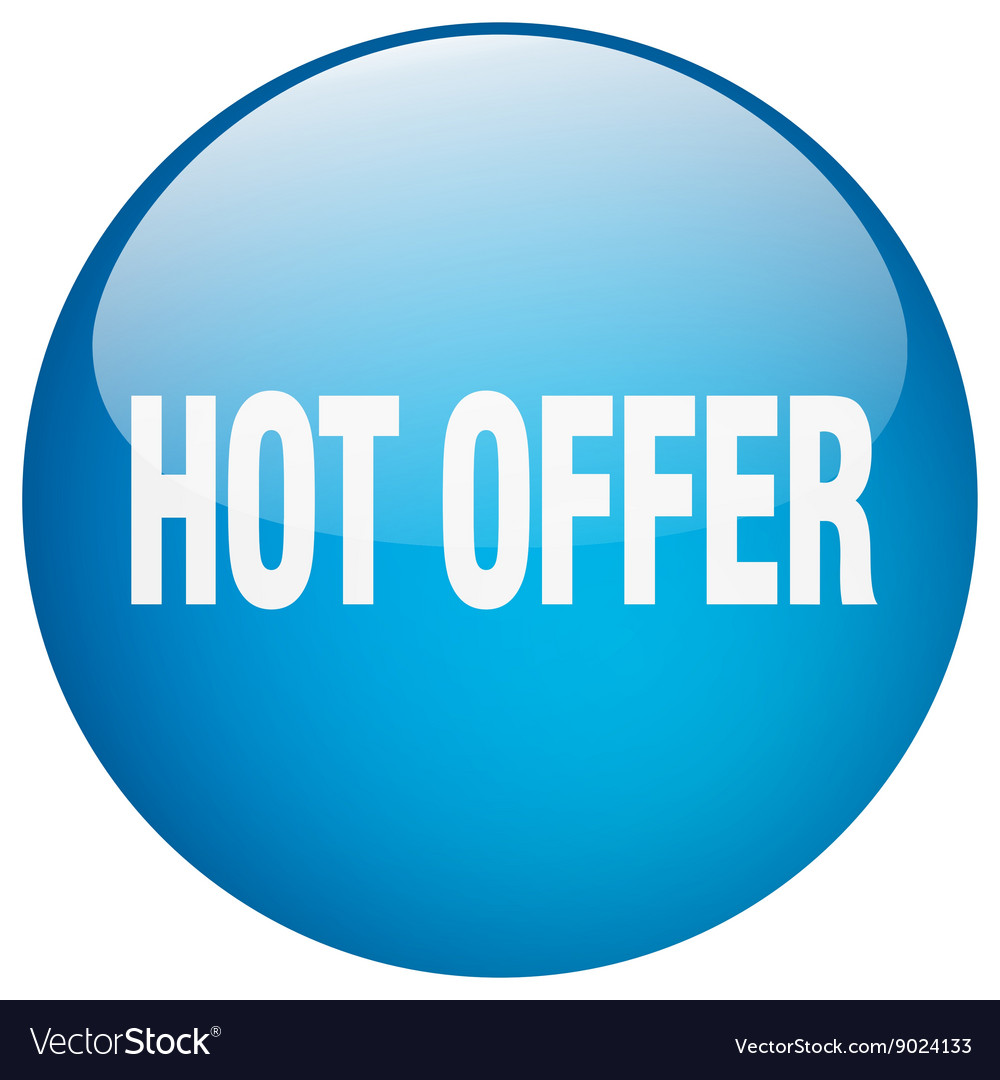 Hot offer blue round gel isolated push button Vector Image