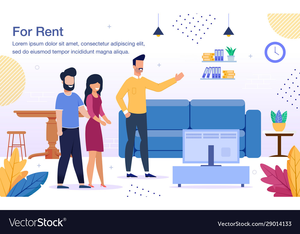 Rental House Or Apartment Flat Banner Royalty Free Vector