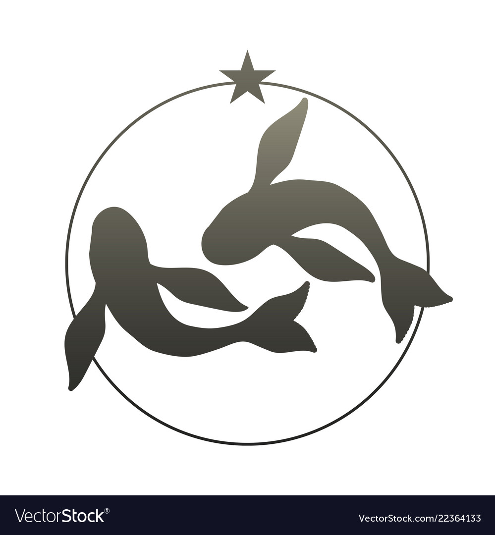 Zodiac Sign Pisces Royalty Free Vector Image Vectorstock