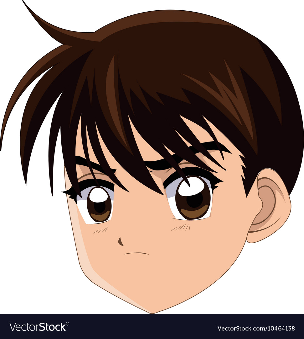 Anime style boy icon Royalty Free Vector Image