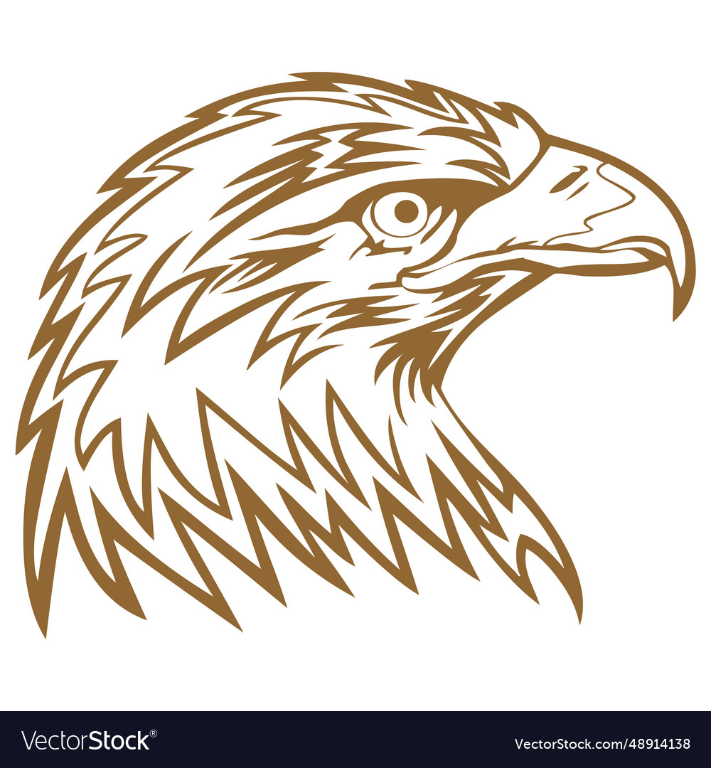 Eagle head line art Royalty Free Vector Image - VectorStock