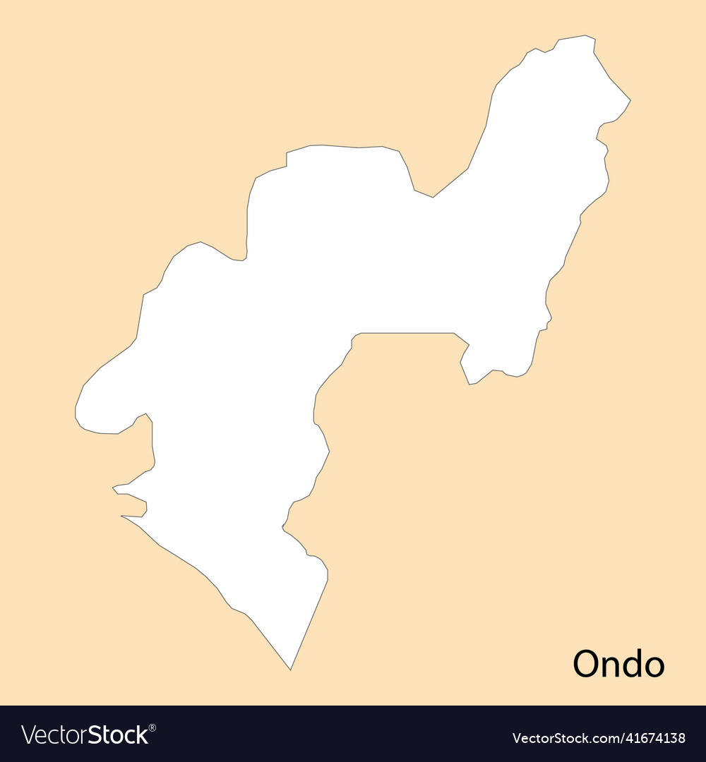 High quality map of ondo is a region nigeria Vector Image