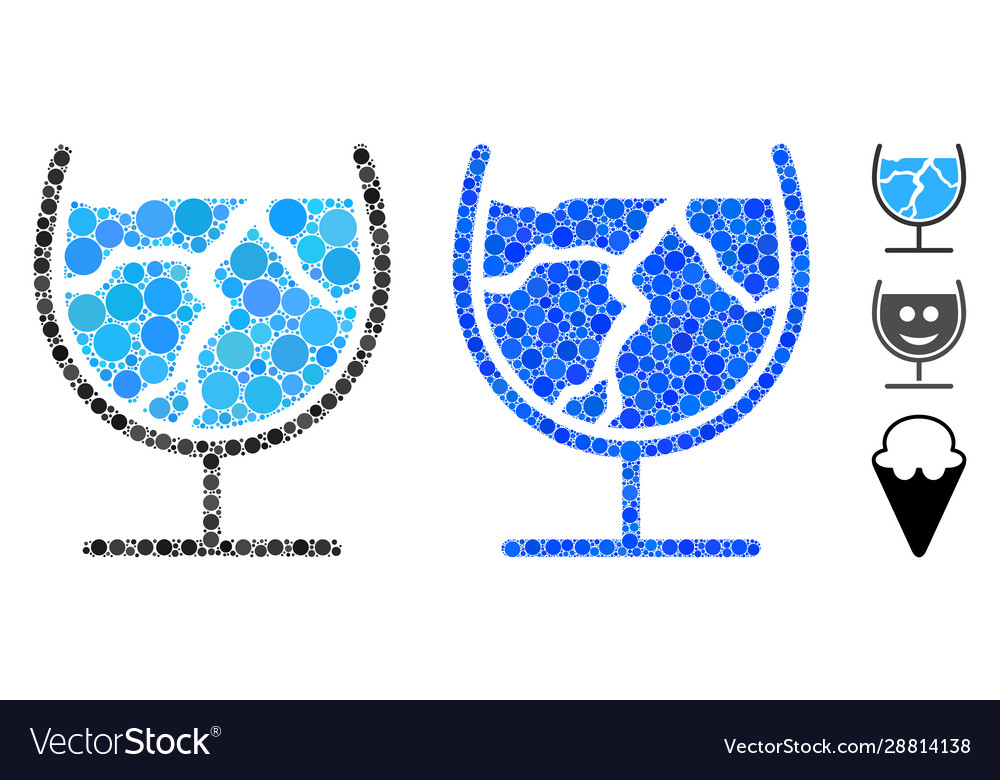 Ice drink composition icon spheric items