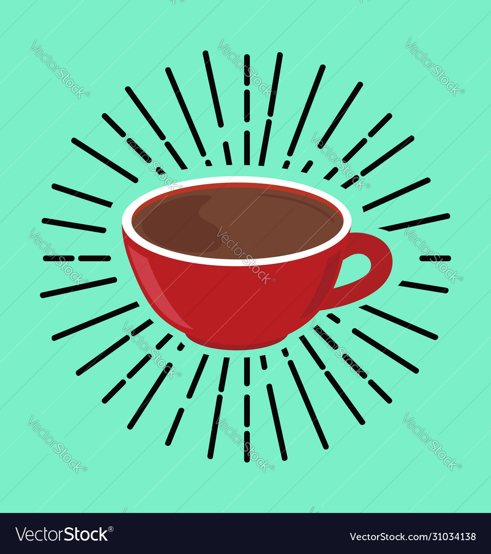 Red coffee hot cup concept