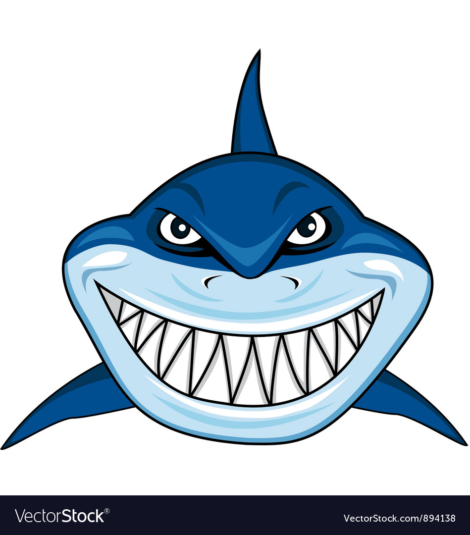 Download Smiling shark cartoon Royalty Free Vector Image