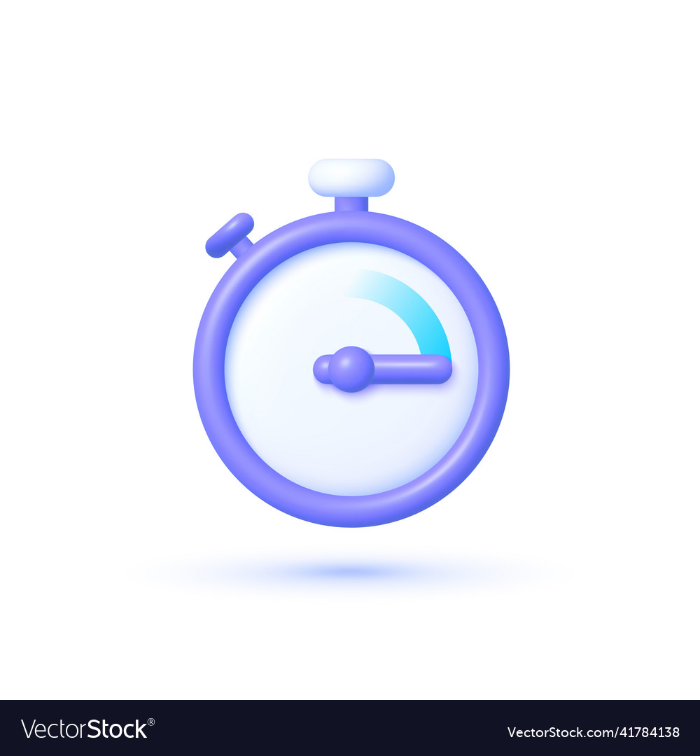 Timer in realistic style on white background 3d Vector Image