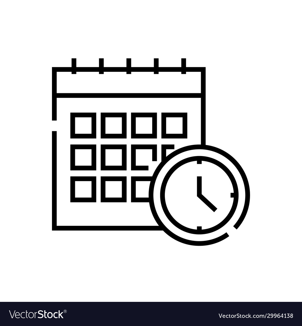 Timetable line icon concept sign outline