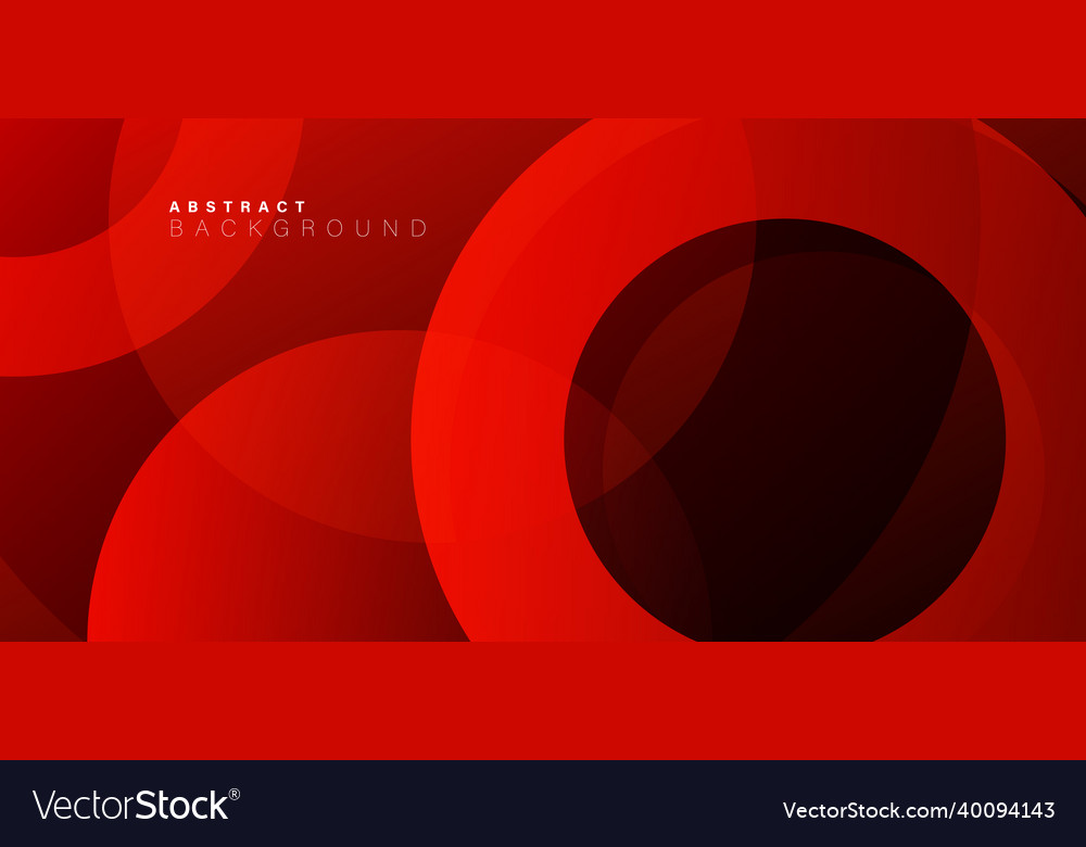 Abstract red gradient circles shape background Vector Image
