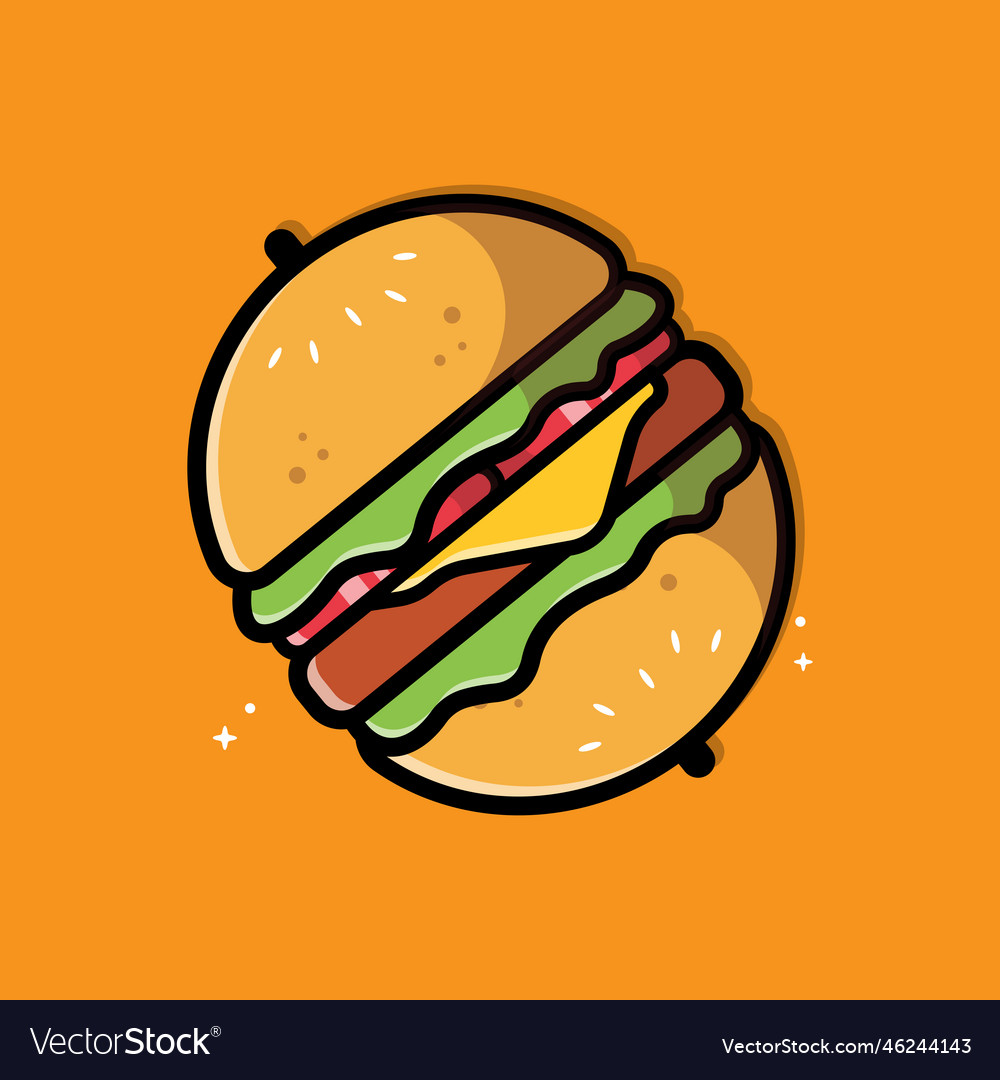 Burger food logo background design made of bread Vector Image