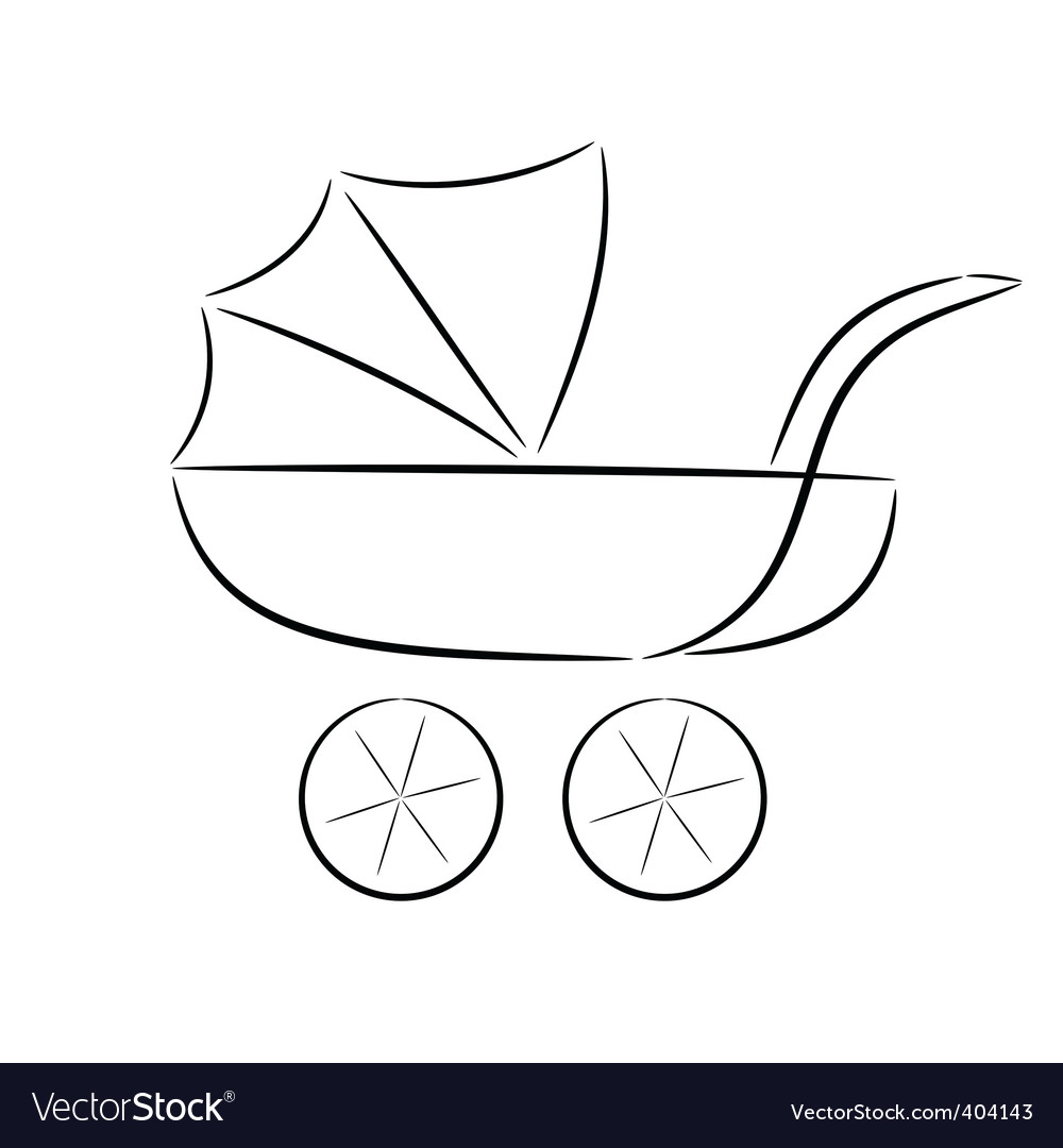 Cartoon silhouette of a pram Royalty Free Vector Image Cartoon silhouette of a pram Royalty Free Vector Image