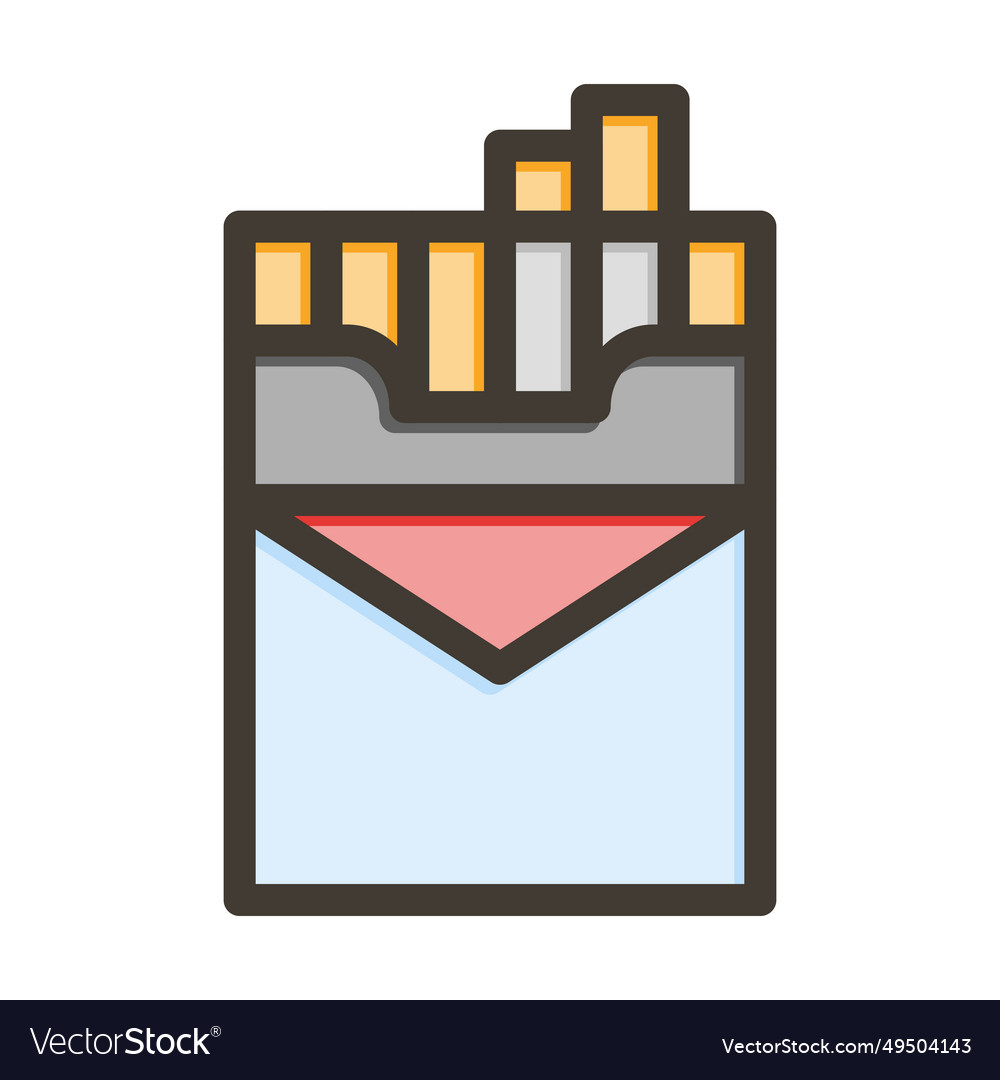 Cigarette thick line filled colors icon