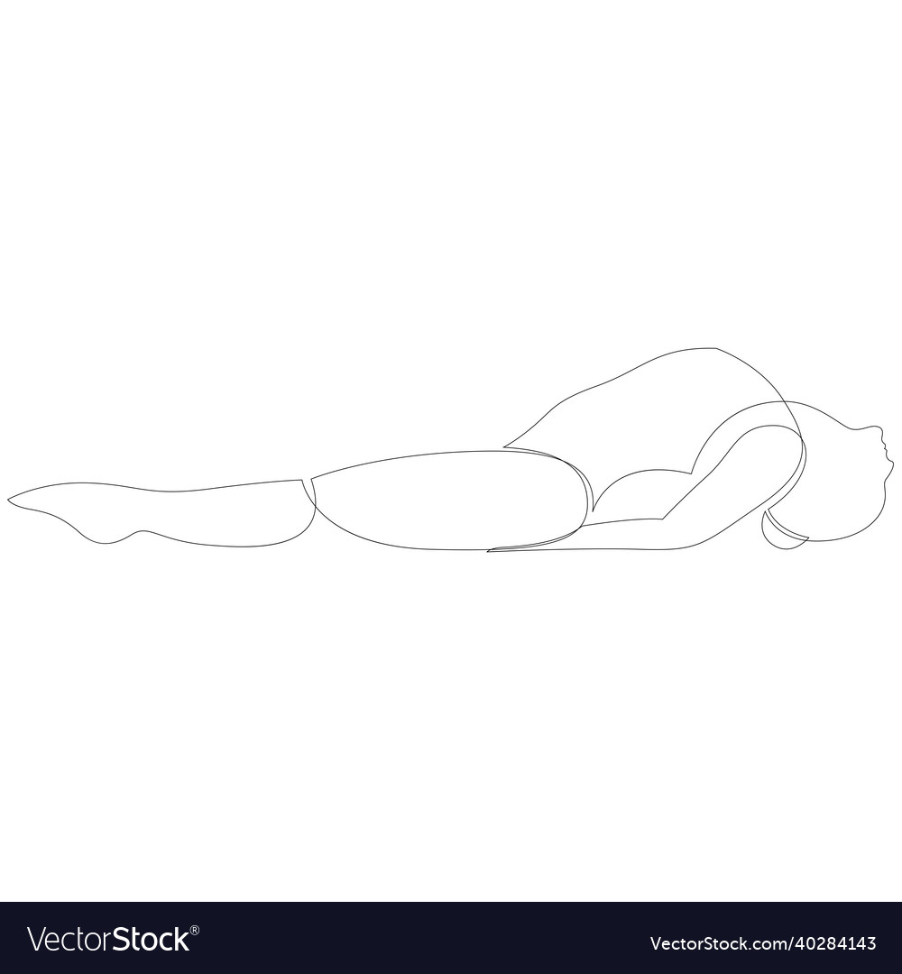 Continuous line of woman doing yoga in fish pose Vector Image