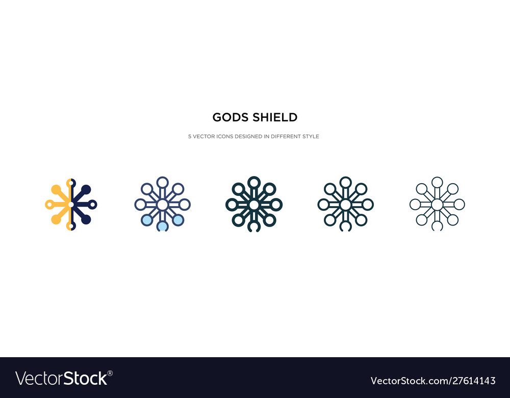 Gods shield icon in different style two colored