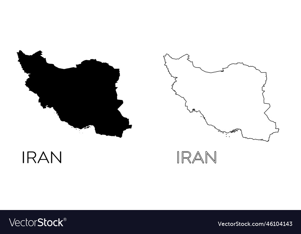 Iran map silhouette Royalty Free Vector Image - VectorStock