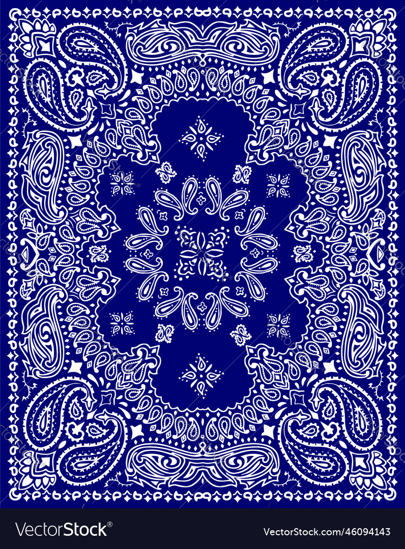 Paisley textile pattern for bandana Royalty Free Vector