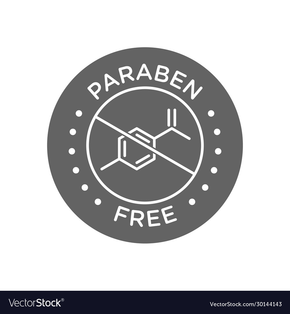 Paraben free icon cosmetic label