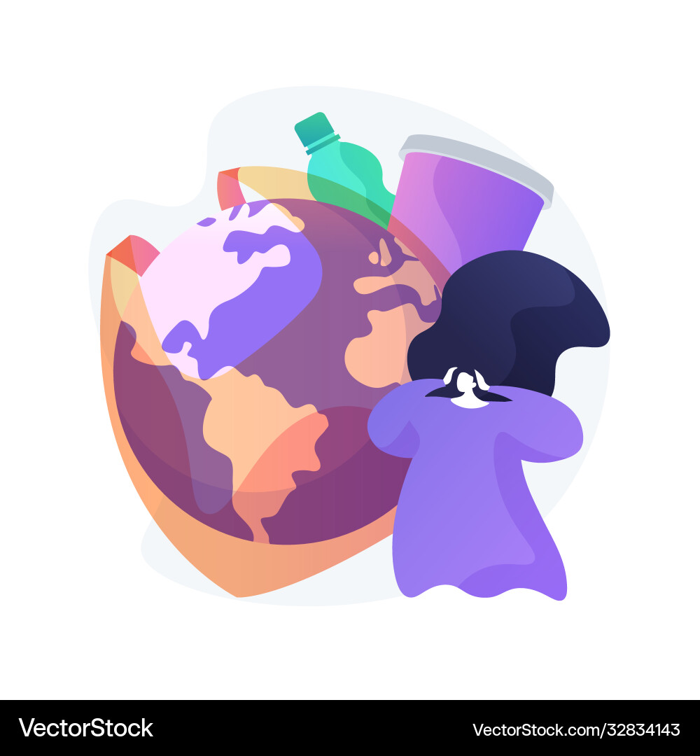Plastic pollution abstract concept Royalty Free Vector Image