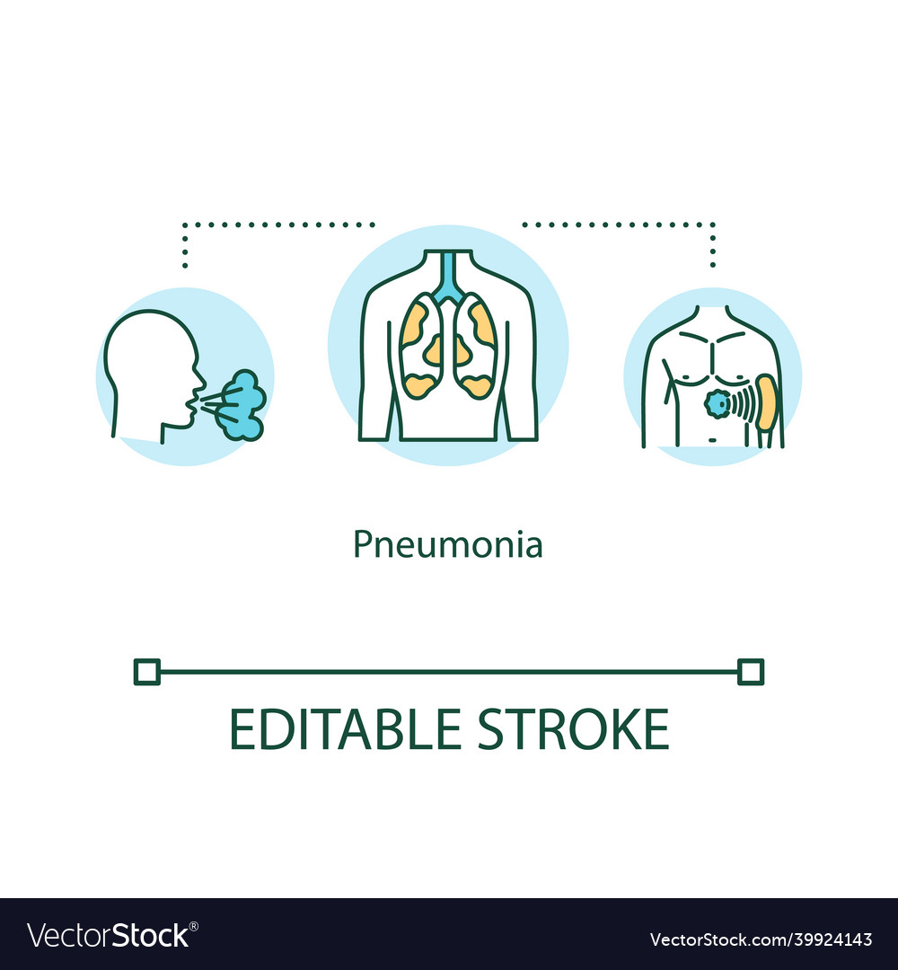 Pneumonia concept icon unhealthy lungs inflamed Vector Image