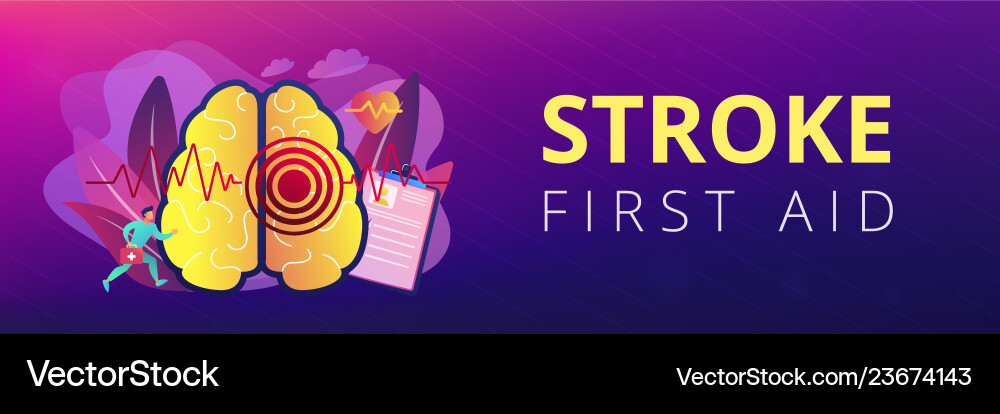 Stroke concept banner header Royalty Free Vector Image