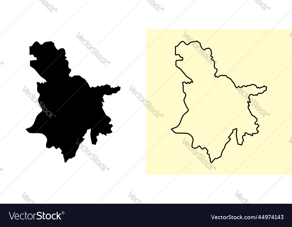 Sulaymaniyah map iraq asia filled and outline Vector Image