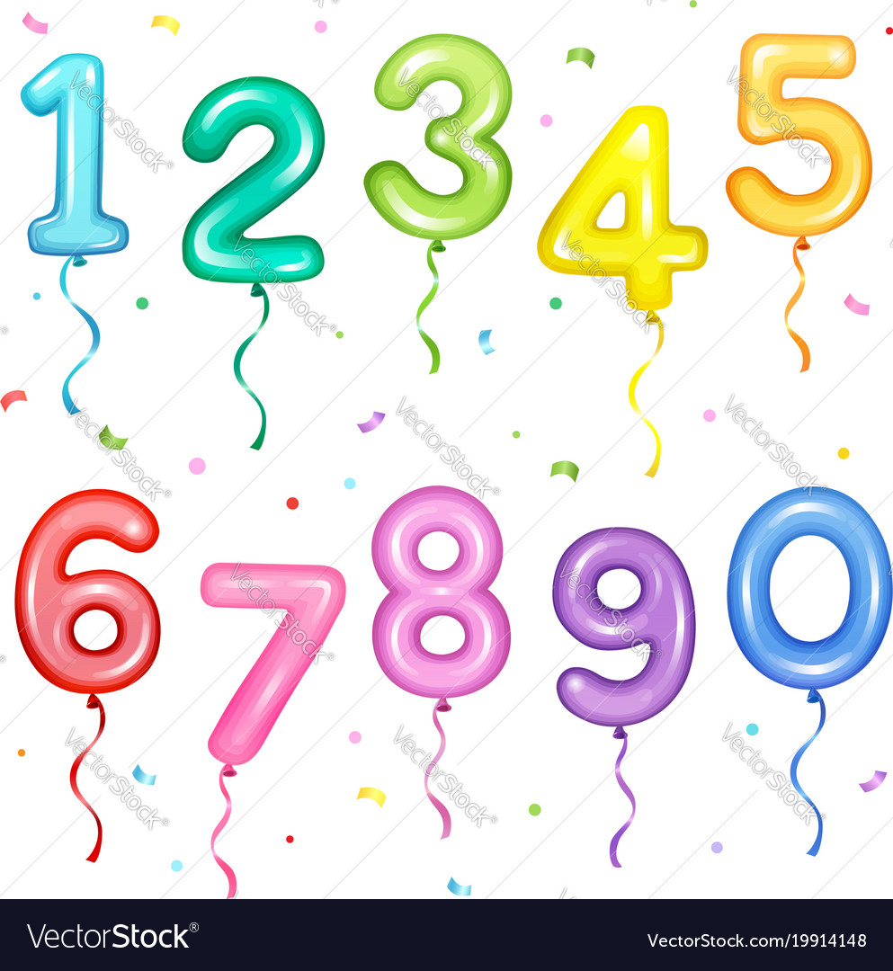 Set colorful number shaped Royalty Free Vector Image