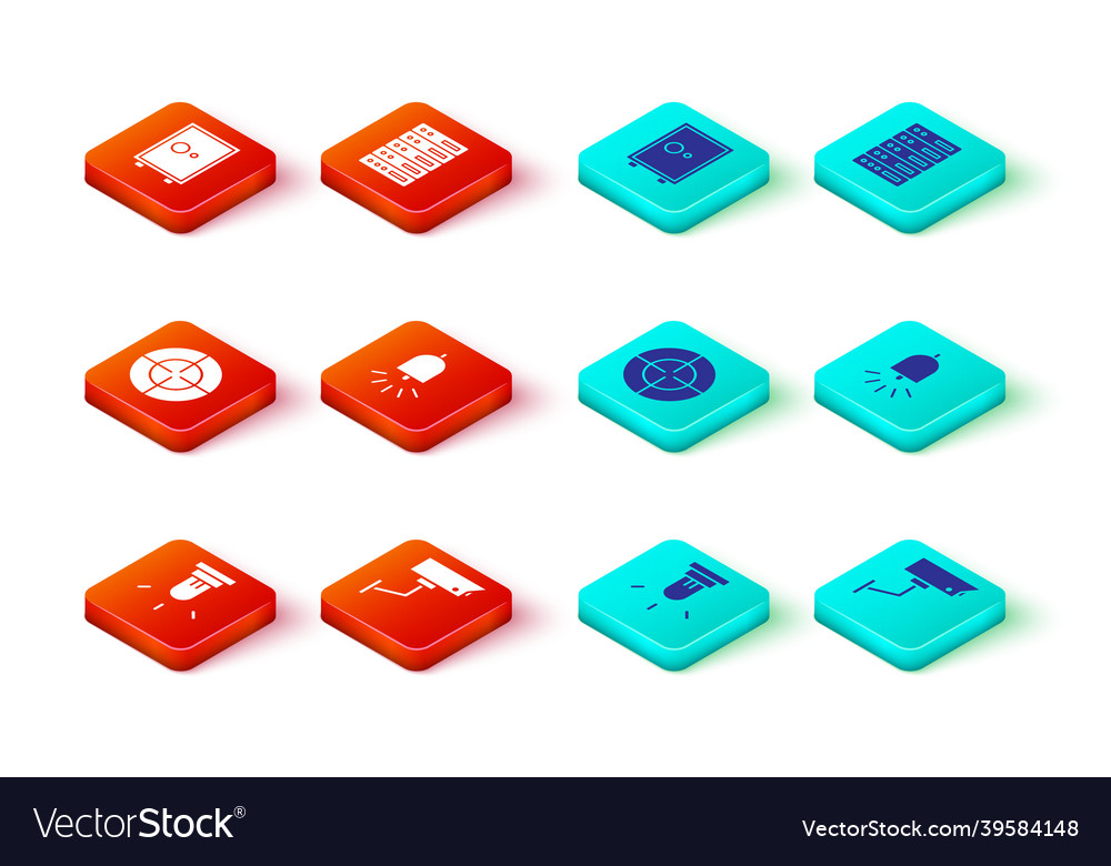 Set motion sensor security camera target sport Vector Image