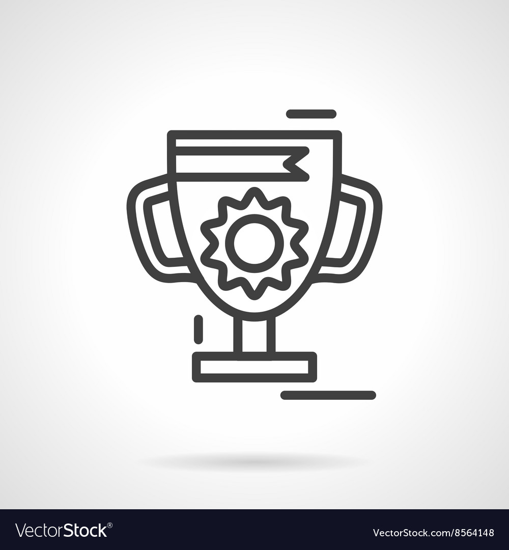 Trophy cup black line icon